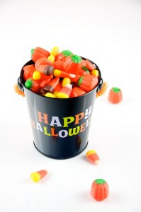 Groovy Green Livin Halloween candy bucket