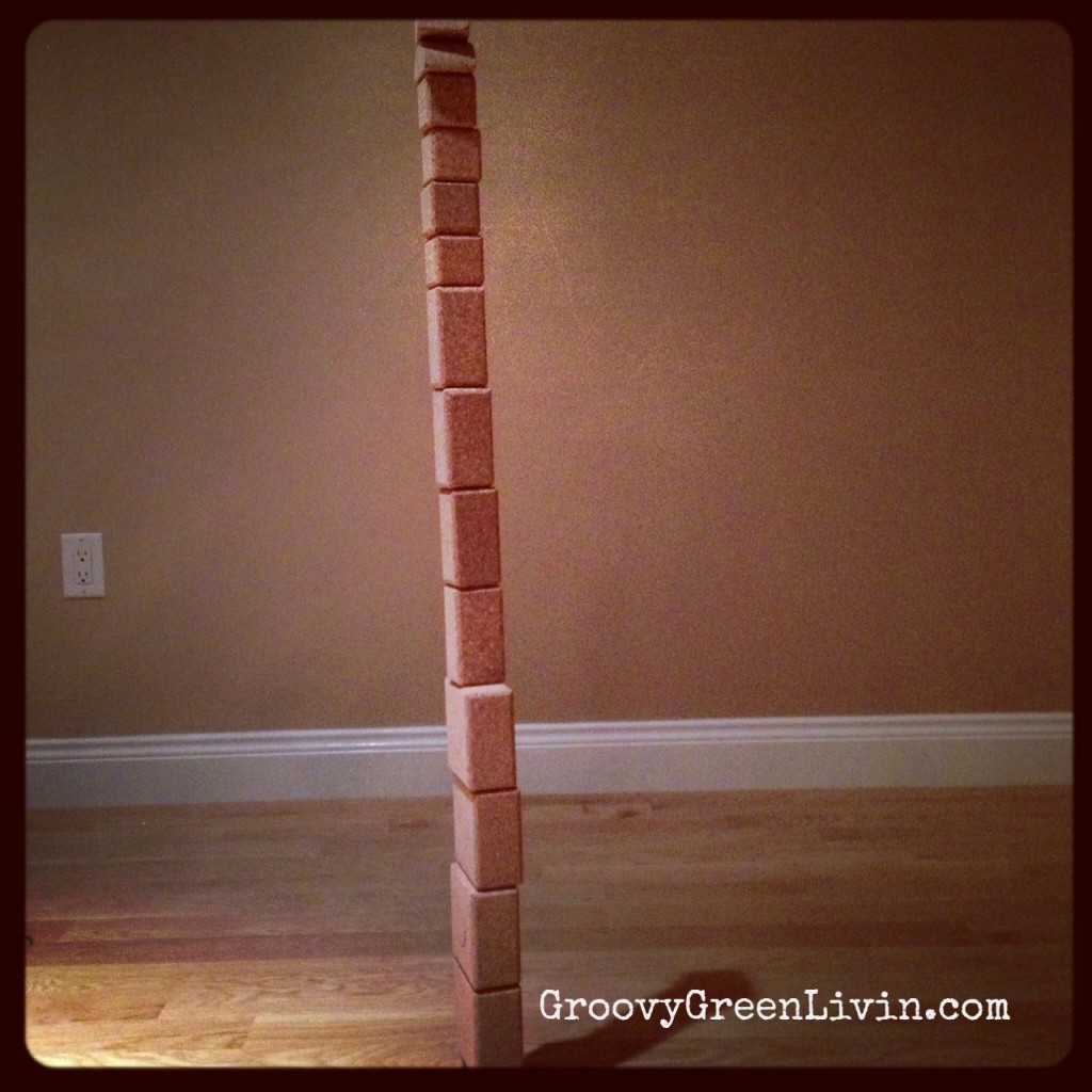Groovy Green Livin cork building blocks tower