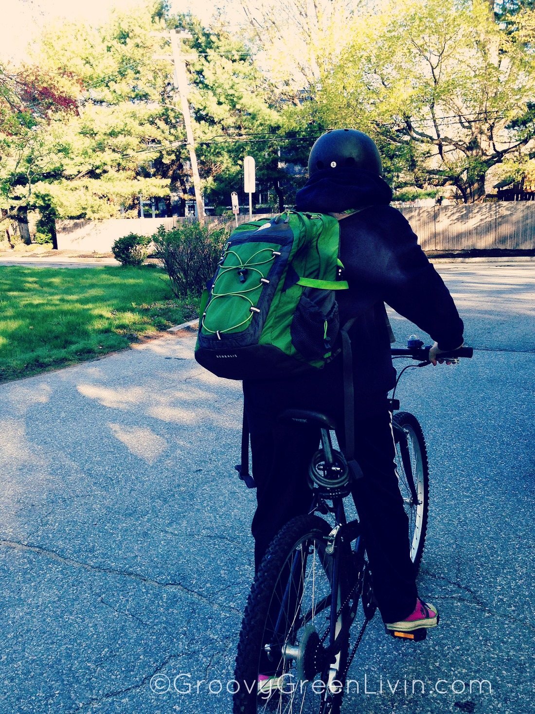 Groovy Green Livin Bike walked to school