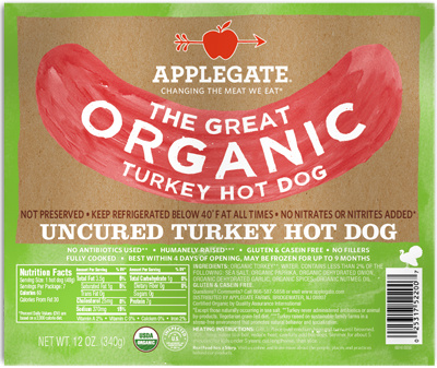 Groovy Green Livin Applegate Organic Turkey Hot Dog
