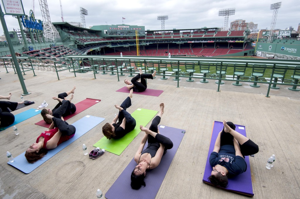 Groovy Green Livin Red Sox YOGA AT FENWAY