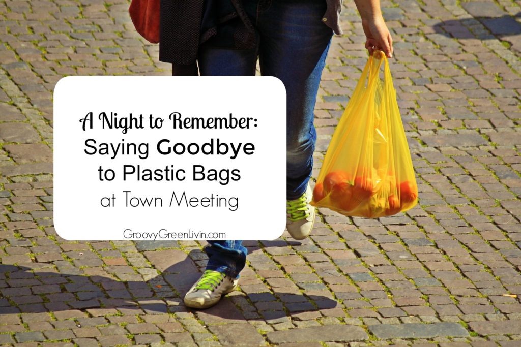 A Night to Remember: Saying Goodbye to Plastic Bags at Town Meeting Groovy Green Livin